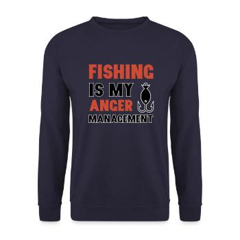 Fishing is my Anger Management - Unisex Pullover - Navy - Vorne - Alina (178cm) & Michal (187cm)