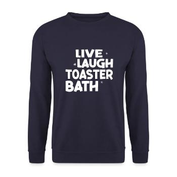 Wie Lachen Toaster Bad Lustig Vintage - Unisex Pullover - Navy - Vorne - Alina (178cm) & Michal (187cm)
