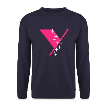 Buchstabe Y Glitzer - Unisex Pullover - Navy - Vorne - Alina (178cm) & Michal (187cm)