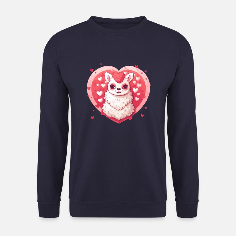 Alpaka mit Herzen - Unisex Pullover - Navy
