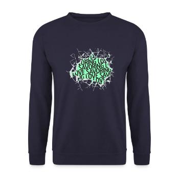 Statement self-love love languages food culture - Unisex Sweatshirt - navy - Front - Alina (178cm) & Michal (187cm)