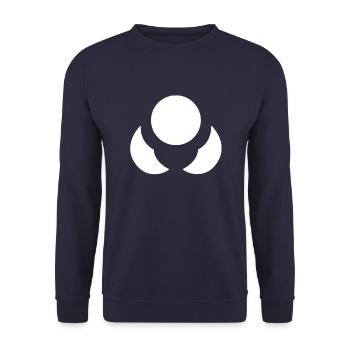neutrons blume weiss ohne hintergrund - Unisex Pullover - Navy - Vorne - Alina (178cm) & Michal (187cm)