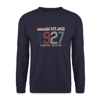 Vintage 1927 Cadeau Anniversaire - Millésime 1927 - Sweat-shirt Unisexe - marine - Devant - Alina (178cm) & Michal (187cm)