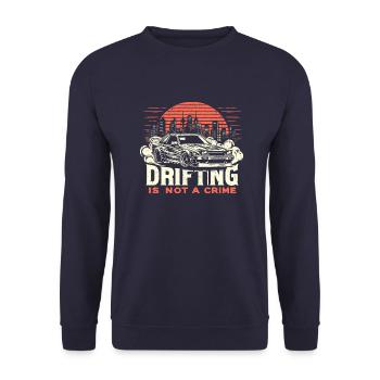 La dérive n’est pas un crime - cadeau d’amoureux de la voiture - Sweat-shirt Unisexe - marine - Devant - Alina (178cm) & Michal (187cm)