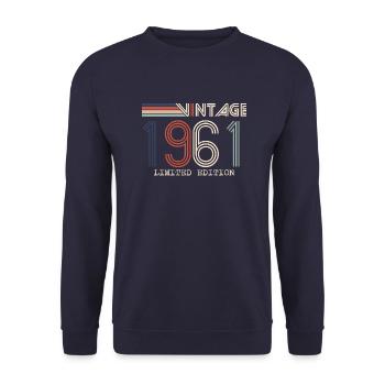 Vintage 1961 Anniversary Gift - Vintage 1961 - Unisex Sweatshirt - navy - Front - Alina (178cm) & Michal (187cm)