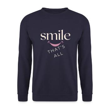 Smile, that's all! - Unisex Sweatshirt - navy - Front - Alina (178cm) & Michal (187cm)