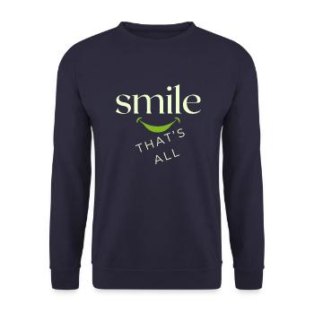 Lächle, das ist alles! - Unisex Pullover - Navy - Vorne - Alina (178cm) & Michal (187cm)