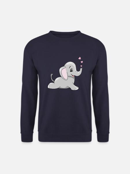 Lying happy baby elephant - Unisex Sweatshirt - navy
