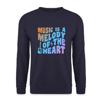 Music Is A Melody Of The Heart - Unisex Pullover - Navy - Vorne - Alina (178cm) & Michal (187cm)
