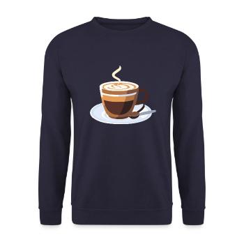 Coffee Frenchpress Cappuccino Latte Art - Unisex Sweatshirt - navy - Front - Alina (178cm) & Michal (187cm)