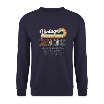 2000 Jahrgang Klassiker 2000 - Unisex Pullover - Navy - Vorne - Alina (178cm) & Michal (187cm)