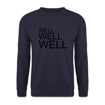 Well-Well-Well lettering black - Unisex Sweatshirt - navy - Front - Alina (178cm) & Michal (187cm)