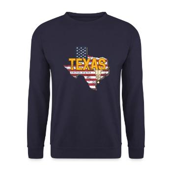 Texas State United States Map - Unisex Sweatshirt - navy - Front - Alina (178cm) & Michal (187cm)