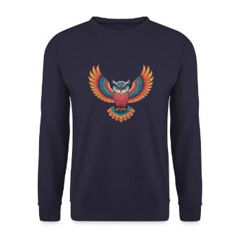 Hibou - Sweat-shirt Unisexe - marine - Devant - Alina (178cm) & Michal (187cm)