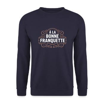 A la bonne franquette - Sweat-shirt Unisexe - marine - Devant - Alina (178cm) & Michal (187cm)