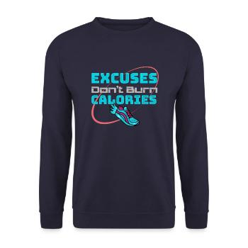 Les excuses ne brûlent pas de calories - Sportswear Athletes - Sweat-shirt Unisexe - marine - Devant - Alina (178cm) & Michal (187cm)