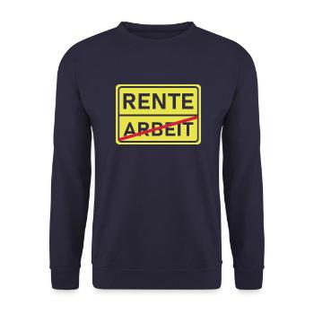 arbeit rente - Unisex Pullover - Navy - Vorne - Alina (178cm) & Michal (187cm)