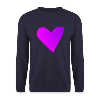 Heart Pink Pink Purple Gift Idea - Unisex Sweatshirt - navy - Front - Alina (178cm) & Michal (187cm)