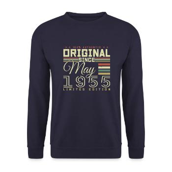 May 1955 Birthday Gift, May 1955 Gift - Unisex Sweatshirt - navy - Front - Alina (178cm) & Michal (187cm)