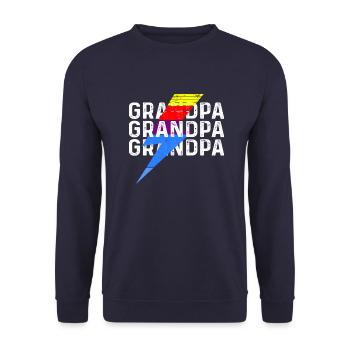 Grandpa Grandpa Grandpa - Unisex Pullover - Navy - Vorne - Alina (178cm) & Michal (187cm)