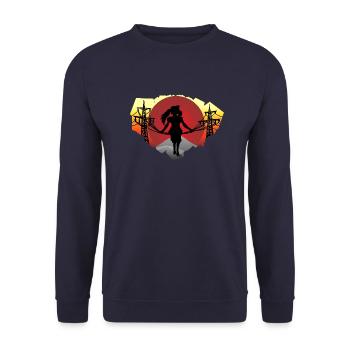 Cable Girl - Unisex Sweatshirt - navy - Front - Alina (178cm) & Michal (187cm)