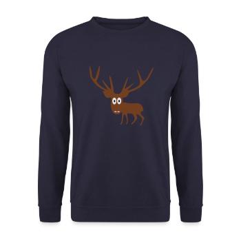 Hirsch - Unisex Pullover - Navy - Vorne - Alina (178cm) & Michal (187cm)