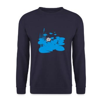 Teich - Unisex Pullover - Navy - Vorne - Alina (178cm) & Michal (187cm)