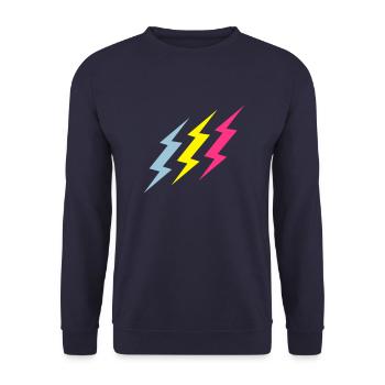 blitz - musik - rave - Unisex Pullover - Navy - Vorne - Alina (178cm) & Michal (187cm)