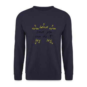 You can do it Dad - Unisex Pullover - Navy - Vorne - Alina (178cm) & Michal (187cm)