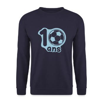 10 ans ballon foot1 - Sweat-shirt Unisexe - marine - Devant - Alina (178cm) & Michal (187cm)