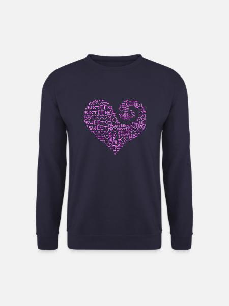 sweet sixteen - heart - Unisex Pullover - Navy