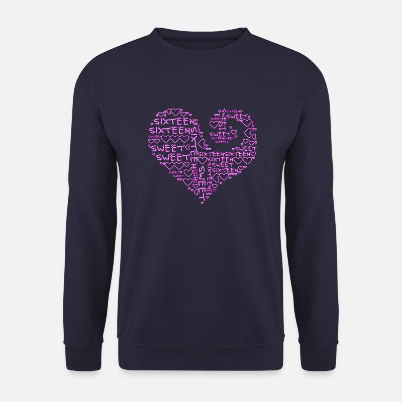 sweet sixteen - heart - Unisex Pullover - Navy