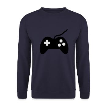 controller symbol - Unisex Pullover - Navy - Vorne - Alina (178cm) & Michal (187cm)