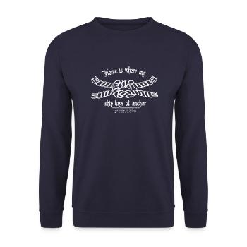Boat Knot White - Unisex Pullover - Navy - Vorne - Alina (178cm) & Michal (187cm)