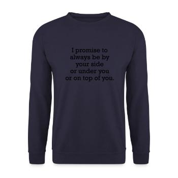 i promise - Unisex Sweatshirt - navy - Front - Alina (178cm) & Michal (187cm)