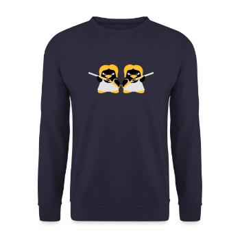 Shotgun Penguin Girls - Unisex Sweatshirt - navy - Front - Alina (178cm) & Michal (187cm)