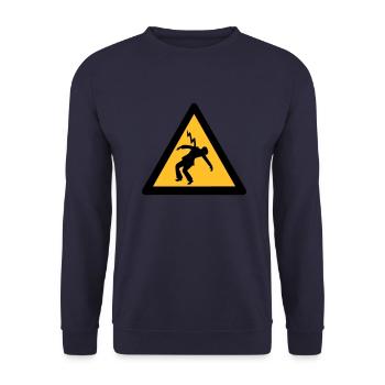 électricien coup de foudre panneaux danger - Sweat-shirt Unisexe - marine - Devant - Alina (178cm) & Michal (187cm)