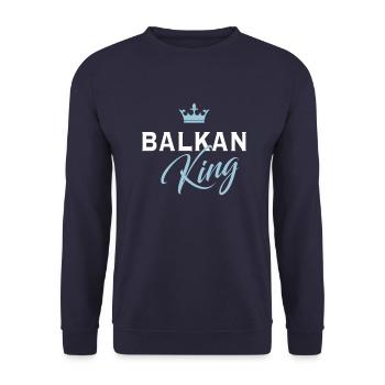Balkan King - Unisex Pullover - Navy - Vorne - Alina (178cm) & Michal (187cm)