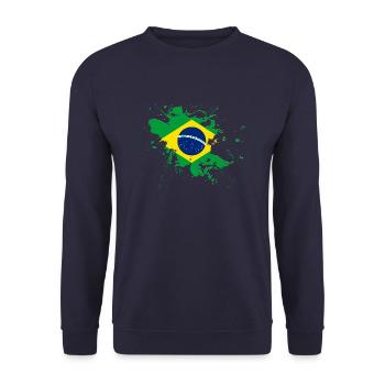 Drapeau du Brésil comme une touche de couleur - Sweat-shirt Unisexe - marine - Devant - Alina (178cm) & Michal (187cm)