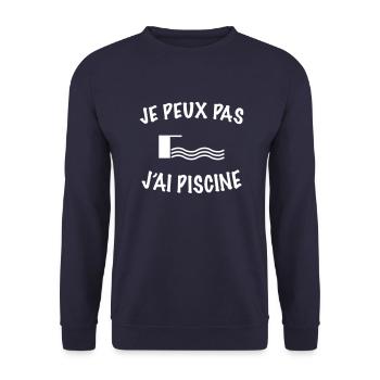 Je peux pas j'ai piscine - Sweat-shirt Unisexe - marine - Devant - Alina (178cm) & Michal (187cm)