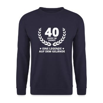 40 Jahre Dienstjubiläum Firmenjubiläum Arbeit - Unisex Pullover - Navy - Vorne - Alina (178cm) & Michal (187cm)