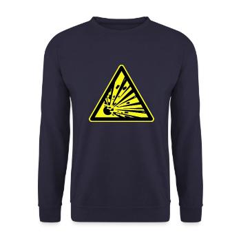 Explosief Waarschuwing, Sprengstoffwarnung - Unisex Pullover - Navy - Vorne - Alina (178cm) & Michal (187cm)