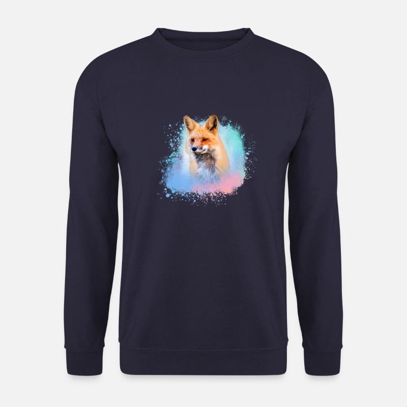 fuchs ,Graffiti, Malerei,fuchs ,aquarell - Unisex Pullover - Navy