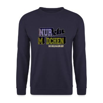 geek cool lieben geschenkidee lieblingshund boxer - Unisex Pullover - Navy - Vorne - Alina (178cm) & Michal (187cm)