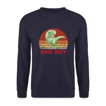 T rex Dino Bad Boy Mauvais Garçon enfant humour - Sweat-shirt Unisexe - marine - Devant - Alina (178cm) & Michal (187cm)