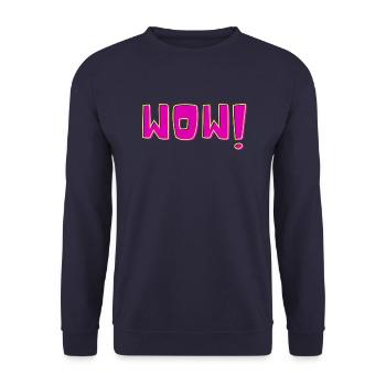 WOW - Unisex Sweatshirt - navy - Front - Alina (178cm) & Michal (187cm)