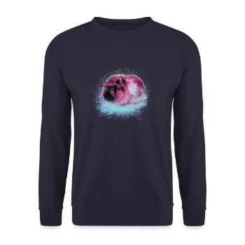 cochon d’Inde, graffiti, peinture, rose, rose, pop-art - Sweat-shirt Unisexe - marine - Devant - Alina (178cm) & Michal (187cm)
