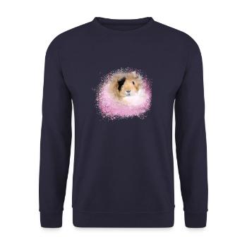 guinea pig, graffiti,painting,pink,pink - Unisex Sweatshirt - navy - Front - Alina (178cm) & Michal (187cm)