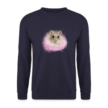 golden hamster,hamster,graffiti,pink,painting - Unisex Sweatshirt - navy - Front - Alina (178cm) & Michal (187cm)