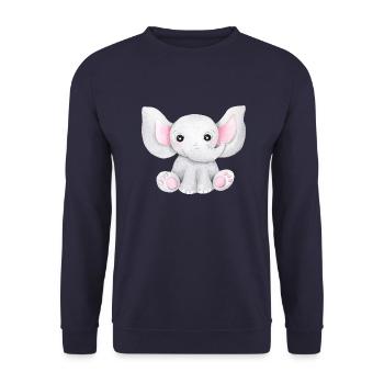 Cute Elephant Baby Africa Savannah Safari Elephant - Unisex Sweatshirt - navy - Front - Alina (178cm) & Michal (187cm)